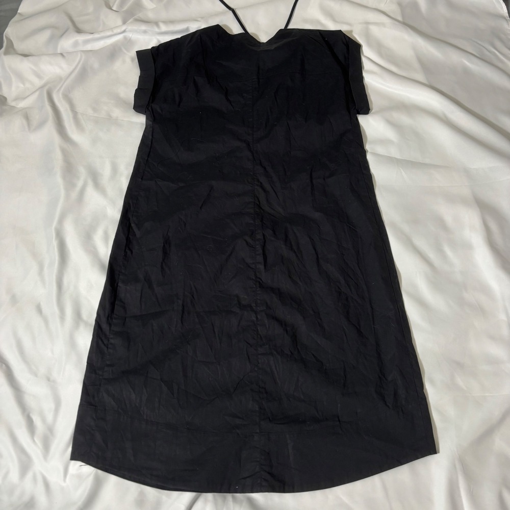 J.Crew Lace-Up Cotton Poplin Shift Dress Black G6001 Womens Size TS NWT - Picture 2 of 4